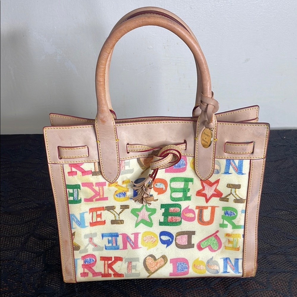 Dooney & Bourke Graffiti Signature Multicolor Coated Handbag Purse Satchel